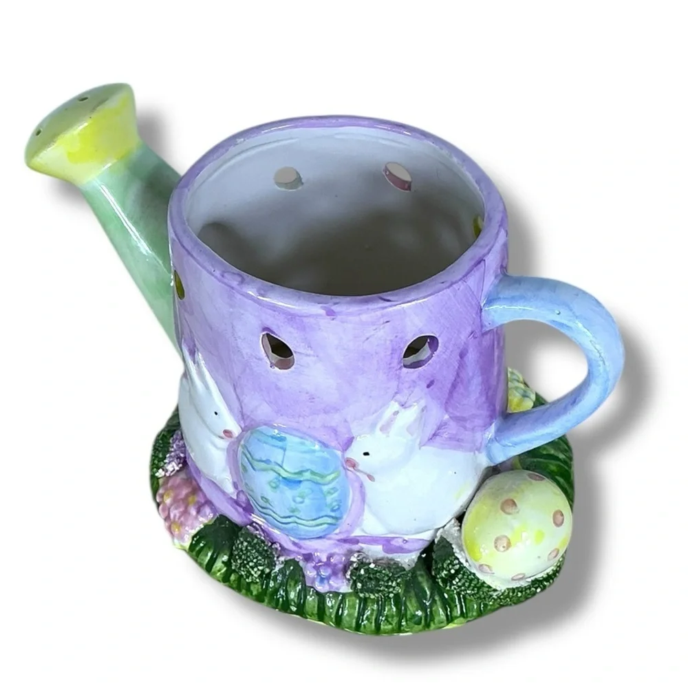 Vintage Easter Bunny Watering Can Candle Holder Multipurpose Functional Pitcher
